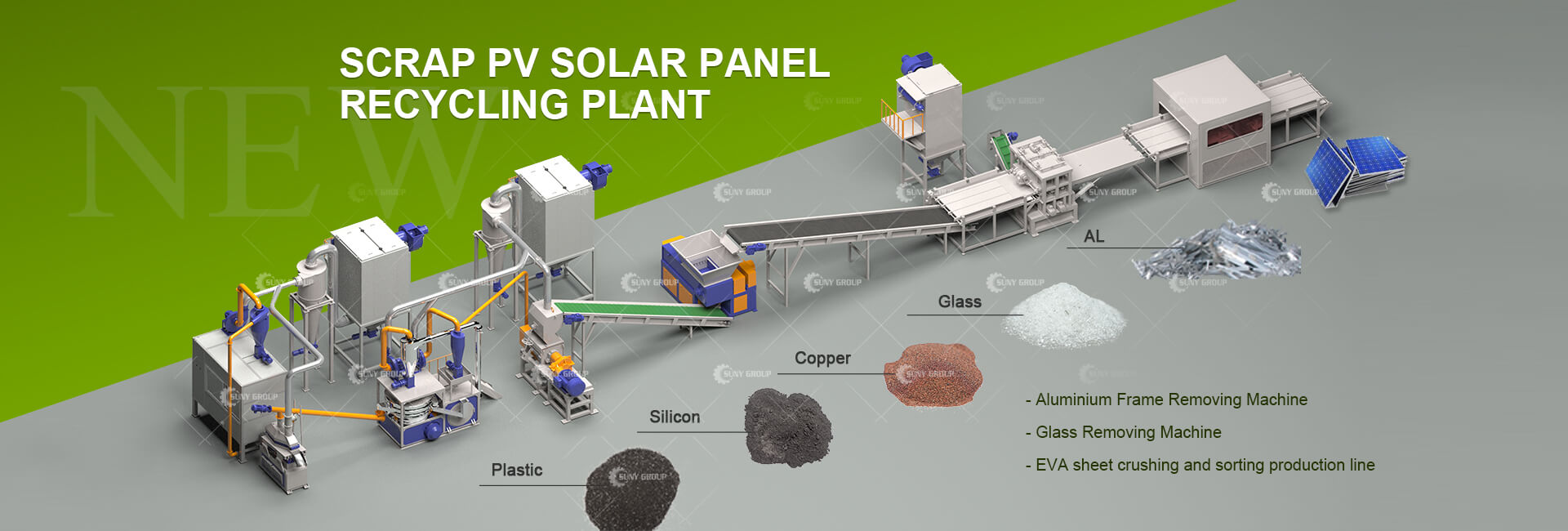 Scrap PV Solar Panel Recycling Plant