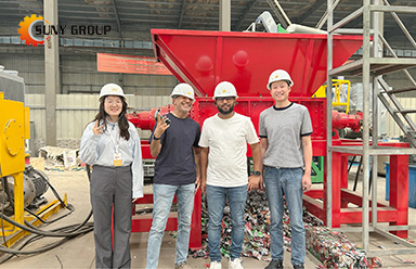 UAE Client Visits Our Factory to Inspect Twin Shaft Shredder Equipment