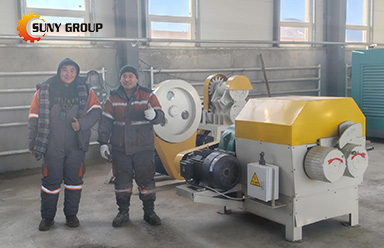 Tire Recycling Equipment Under Installation in Mongolia