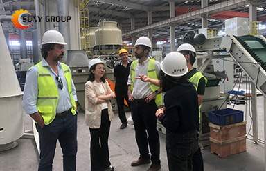 Spanish Client Visits Factory to Inspect PV Panel Recycling Equipment